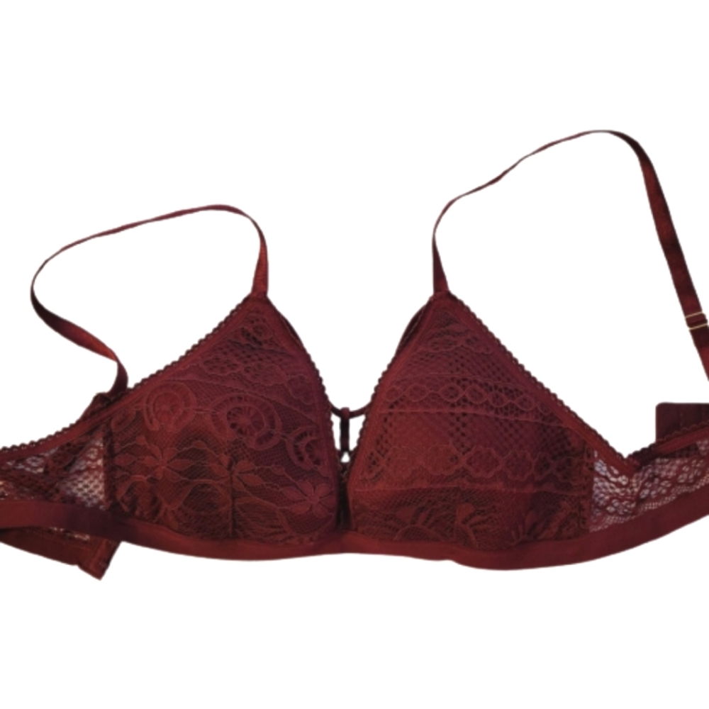 Front Cage Weave Merlot Bralette
